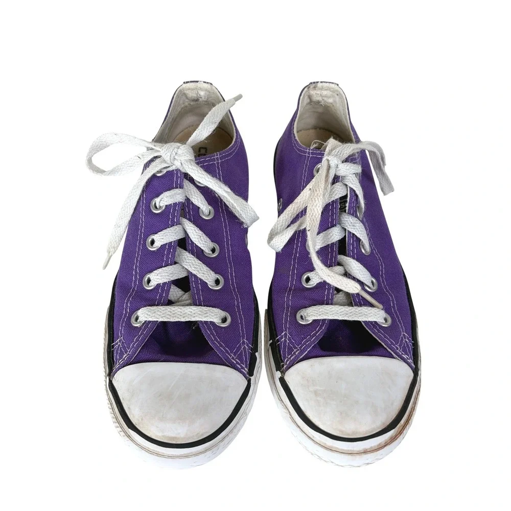 Converse All Star Lo Top Purple Casual Retro‎ Sneakers Youth Size 2